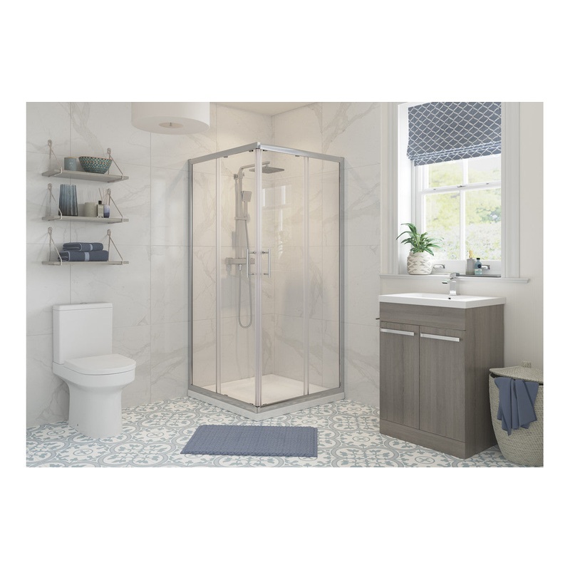 Calpe Corner Entry Door – Chrome