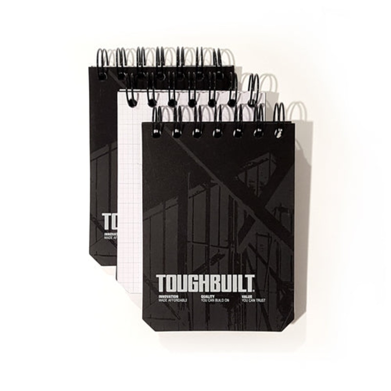 Toughbuilt Grid Notebooks (Small) – 3 Pack