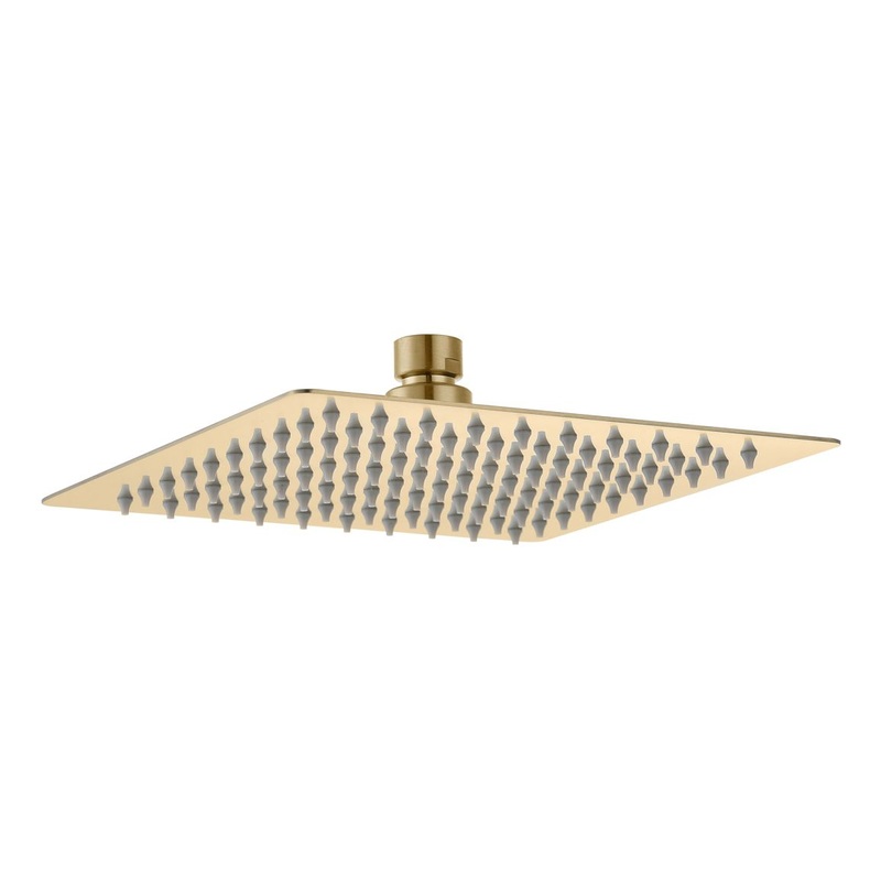 200mm Square Showerhead – Brushed Brass