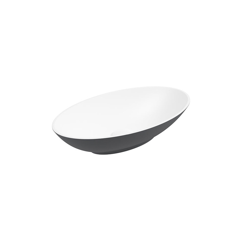 Skal Oval Wash Basin 600×350 White – Mid
