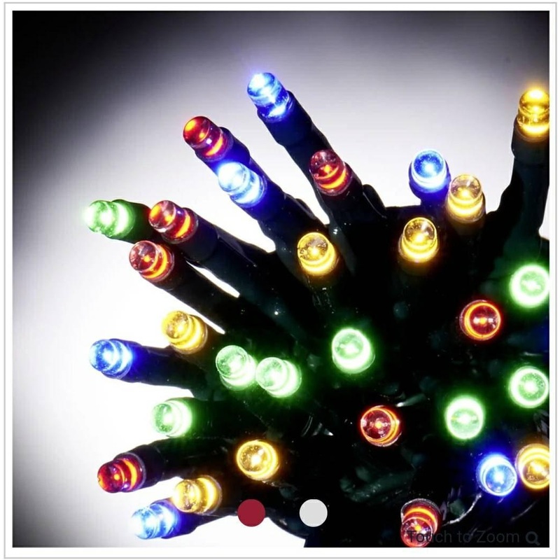 100 Multi Coloured LED Lights 8.4m String.