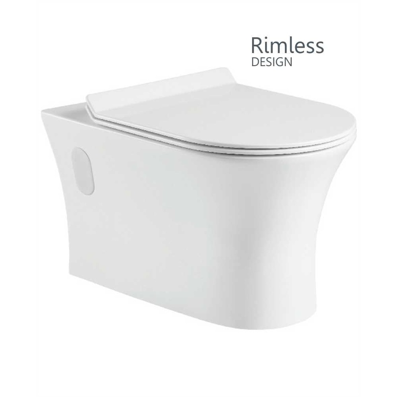 Amanda Rimless Wall Hung WC-Slim Soft Cl
