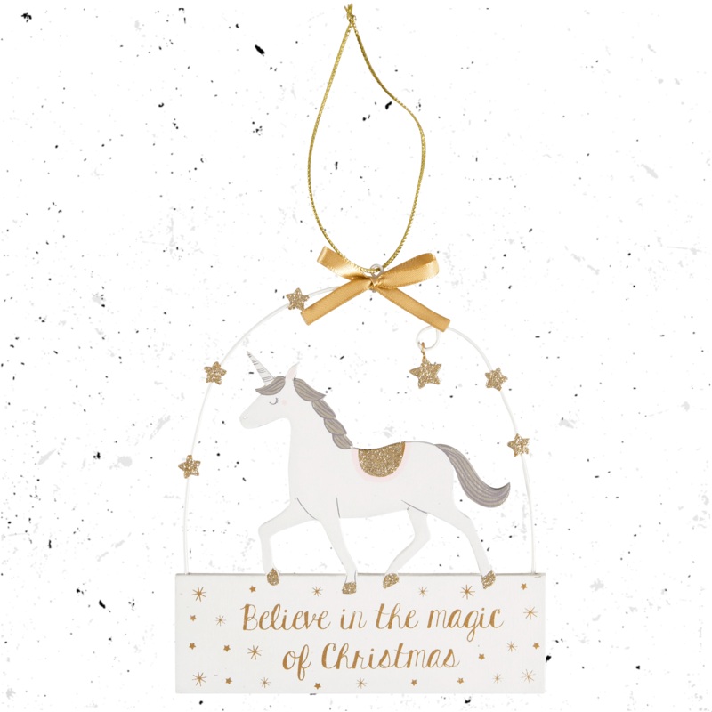 Believe in the Magic of Christmas Unicorn Plaque