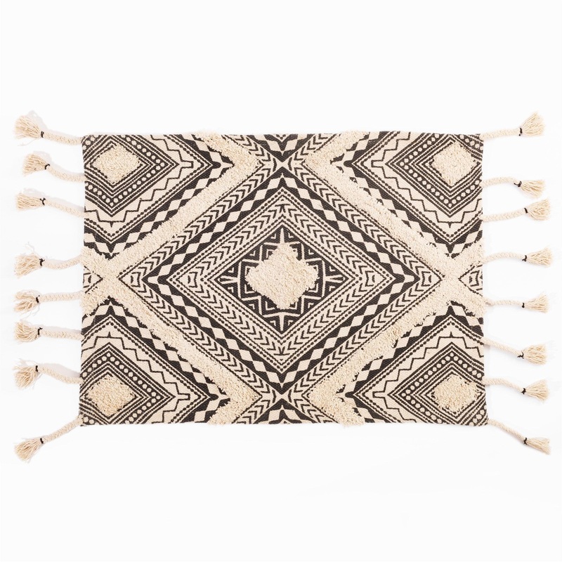 Black And White Bohemian Rug