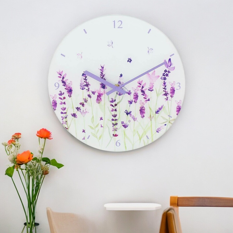 Lavender Glass Wall Clock