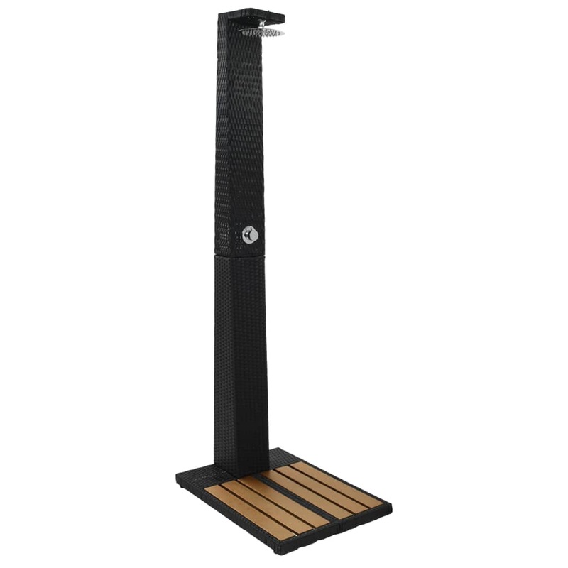 Berkfield Garden Shower Poly Rattan WPC
