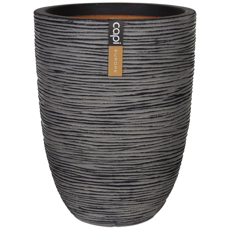 Capi Vase Nature Rib Elegant Low 46×58 cm Anthracite KOFZ783