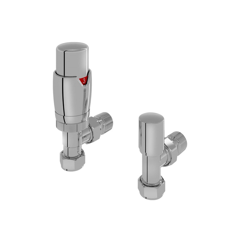 Eastbrook Darlington Angled Chrome Bi-Directional TRV with Lockshield 15mm (pair)