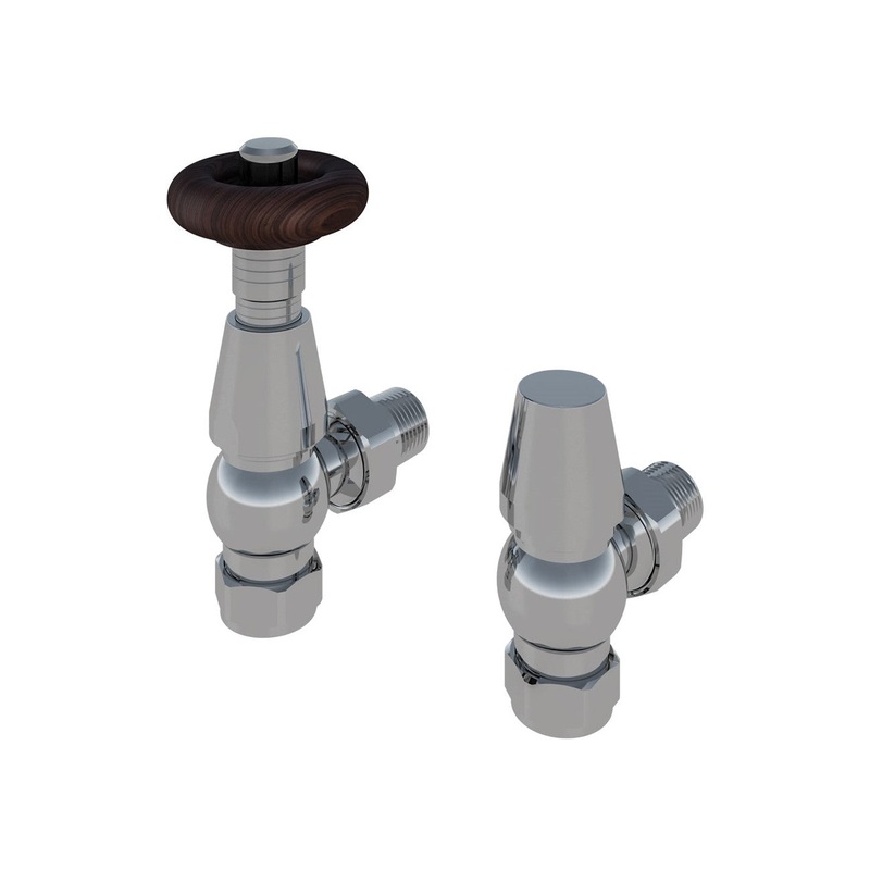 Eastbrook Traditional Angled Chrome TRV with Lockshield 15mm (pair)