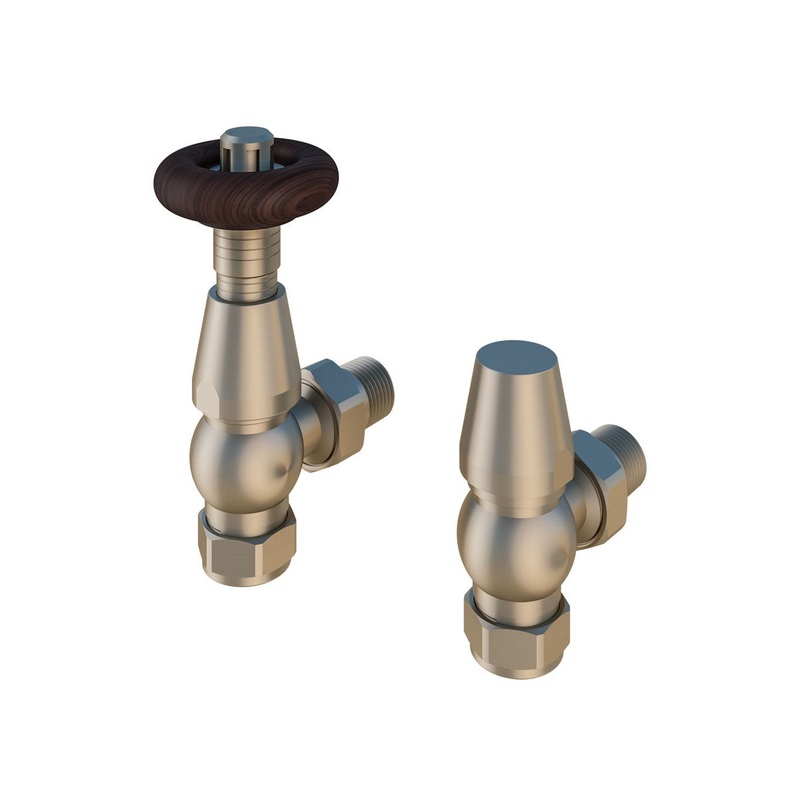 Eastbrook Traditional Angled Satin Nickel TRV with Lockshield 15mm (pair)