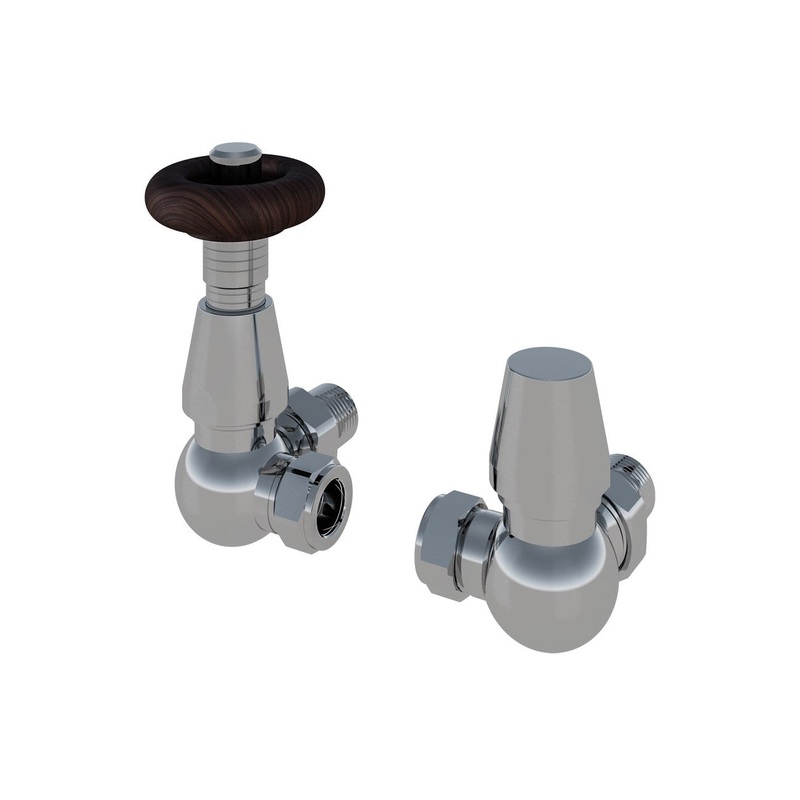 Eastbrook Traditional Corner Chrome TRV with Lockshield 15mm (pair)