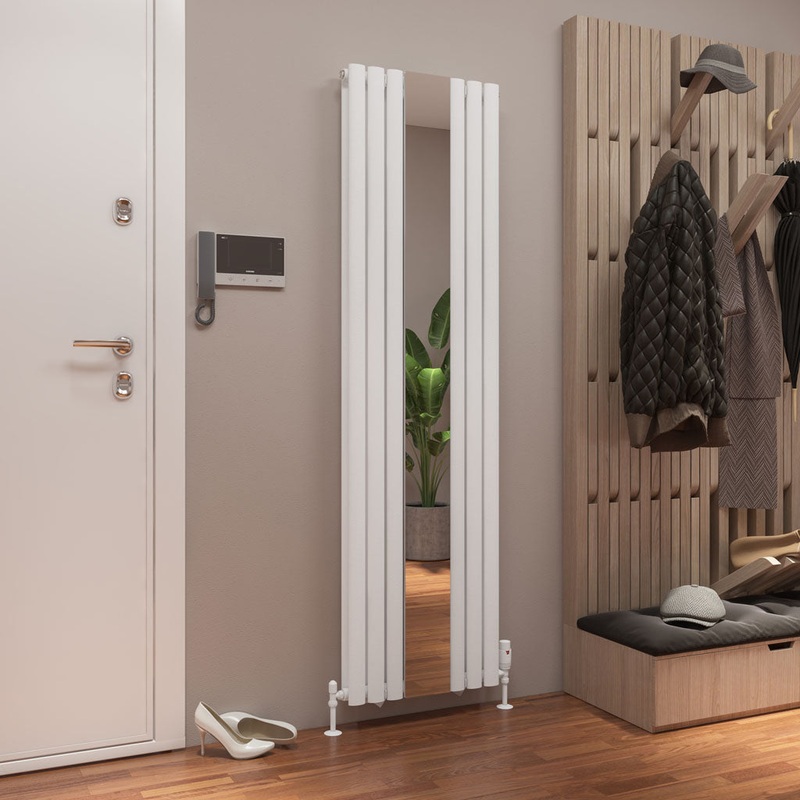 Eastbrook Tunstall Matt White Double Panel Designer Mirror Radiator 1800mm x 500mm