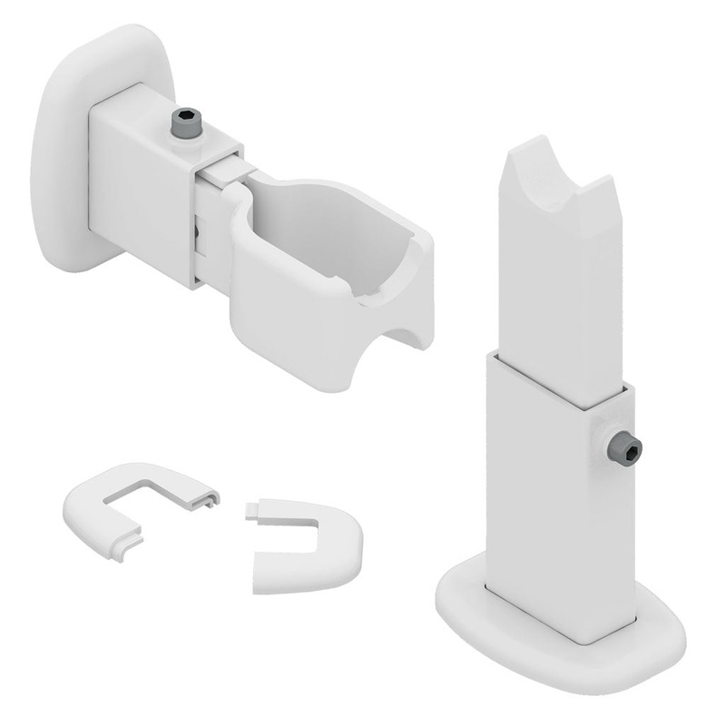 Eastbrook White Towel Rail Room Divider Bracket Set