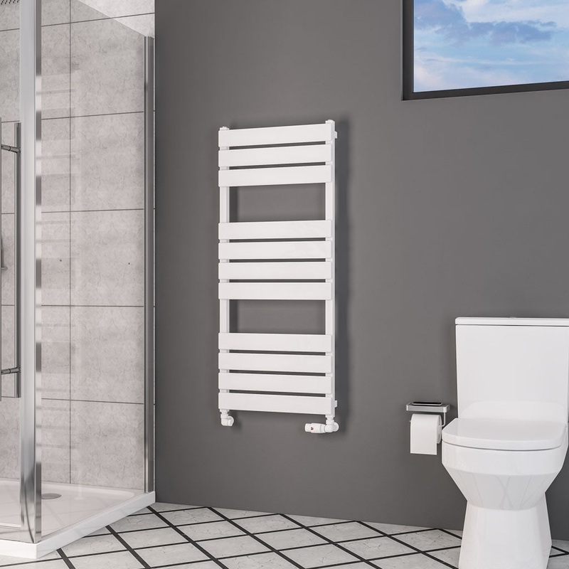 Eastbrook Deddington Gloss White Designer Towel Rail 1200mm x 500mm