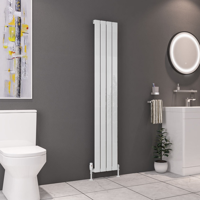 Eastbrook Deddington Gloss White Vertical Single Panel Designer Radiator 1800mm x 310mm
