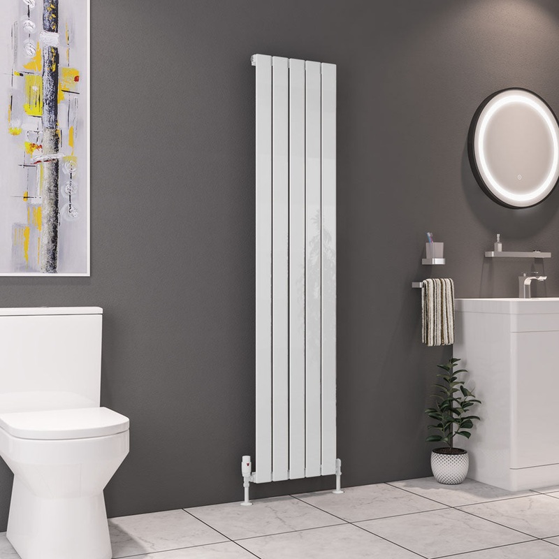 Eastbrook Deddington Gloss White Vertical Single Panel Designer Radiator 1800mm x 390mm