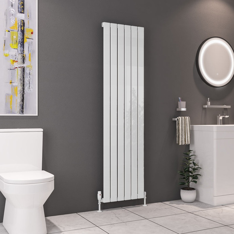 Eastbrook Deddington Gloss White Vertical Single Panel Designer Radiator 1800mm x 470mm