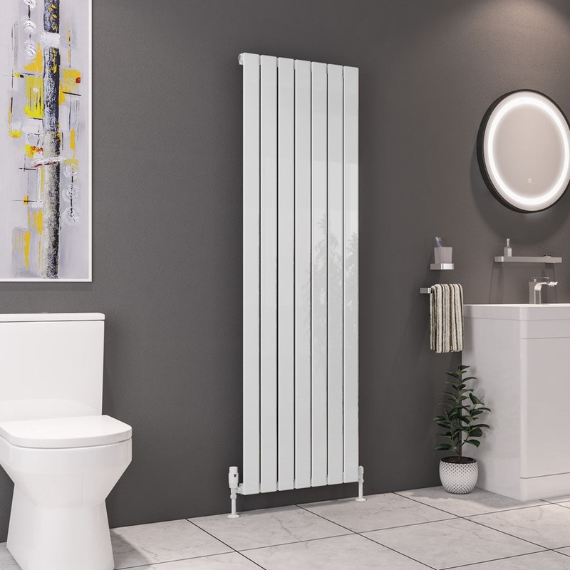 Eastbrook Deddington Gloss White Vertical Single Panel Designer Radiator 1800mm x 550mm