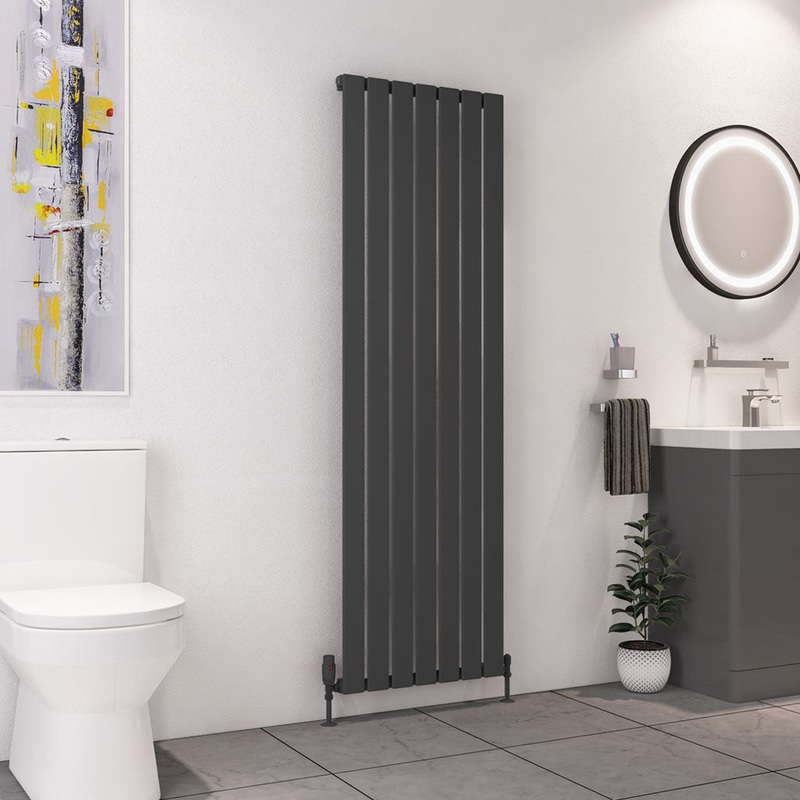 Eastbrook Deddington Matt Anthracite Vertical Single Panel Designer Radiator 1800mm x 550mm