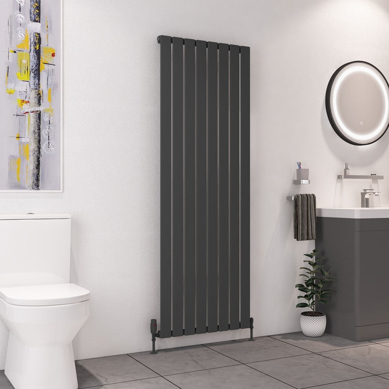Eastbrook Deddington Matt Anthracite Vertical Single Panel Designer Radiator 1800mm x 630mm