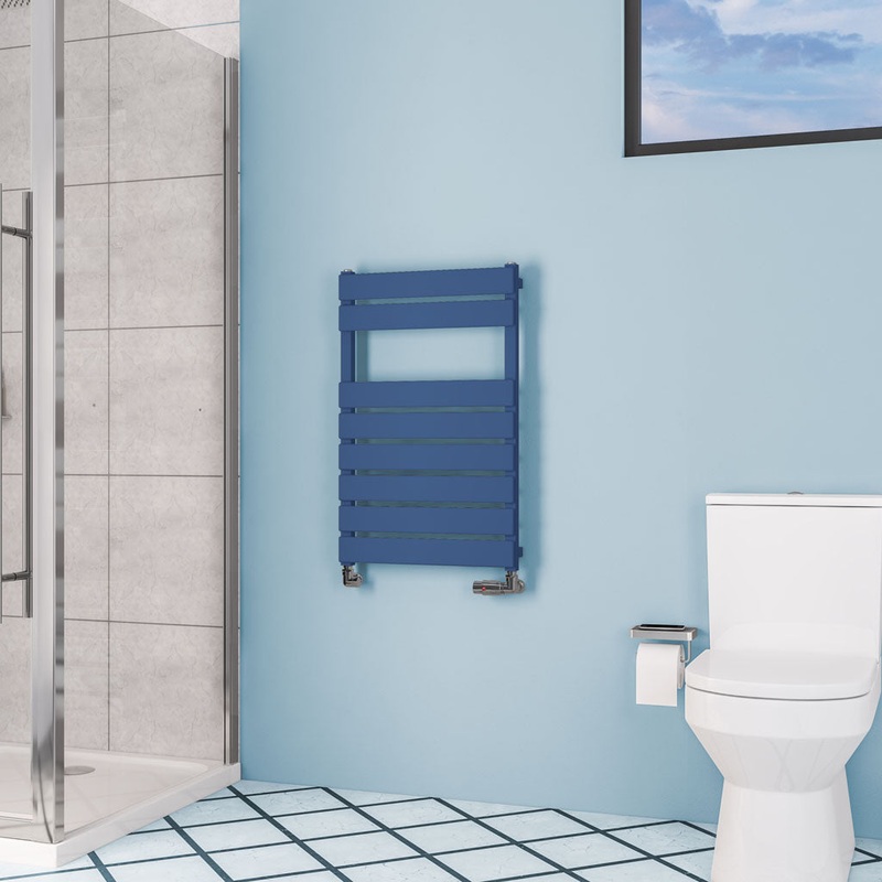 Eastbrook Deddington Matt Cobalt Blue Designer Towel Rail 800mm x 500mm