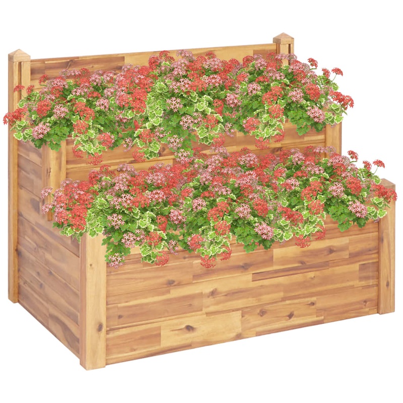 Berkfield 2-Tier Garden Planter 110x75x84 cm Solid Acacia Wood