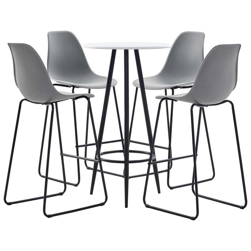 Berkfield 5 Piece Bar Set Plastic Grey