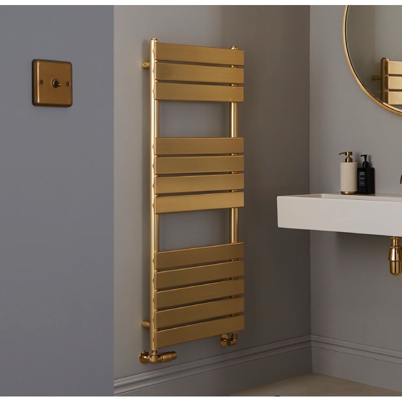 Kartell Malibu Brushed Brass Designer Towel Rail 1200mm x 500mm