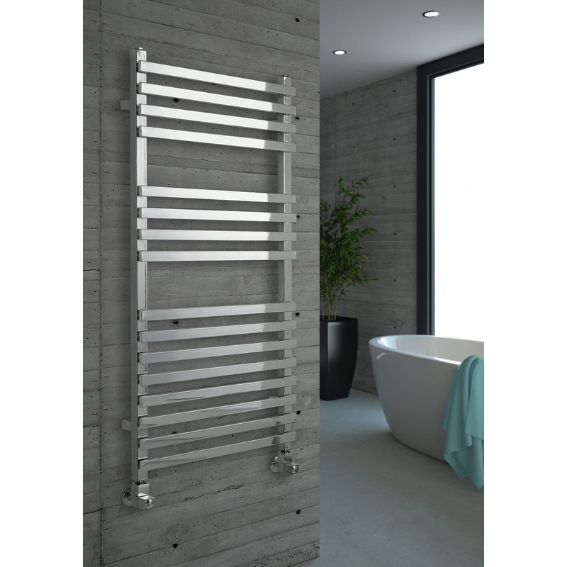 Kartell Mode Straight Chrome Designer Towel Rail 800mm x 500mm