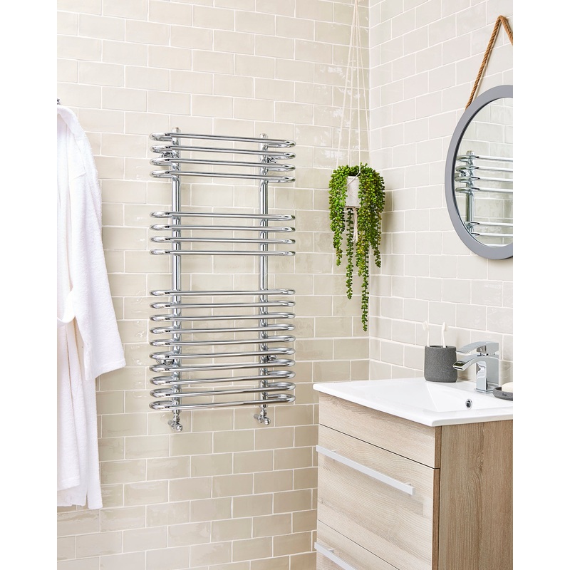 Kartell Oakland Chrome Designer Towel Rail 916mm x 500mm