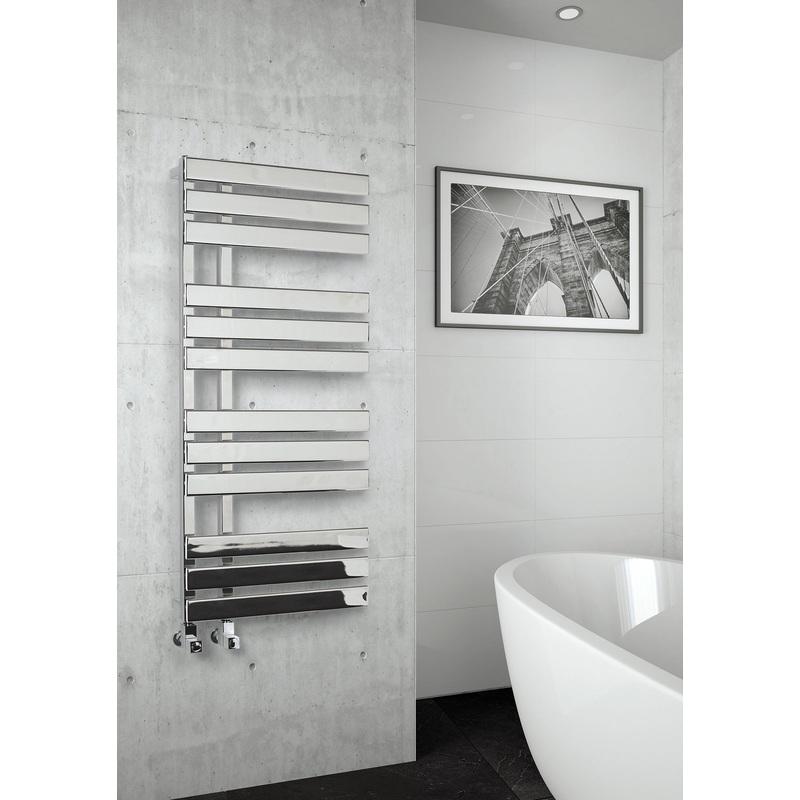 Kartell Oregon Straight Chrome Designer Towel Rail 1180mm x 500mm
