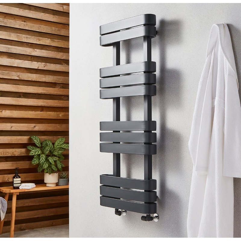 Kartell Tampa Matt Anthracite Designer Towel Rail 1200mm x 500mm