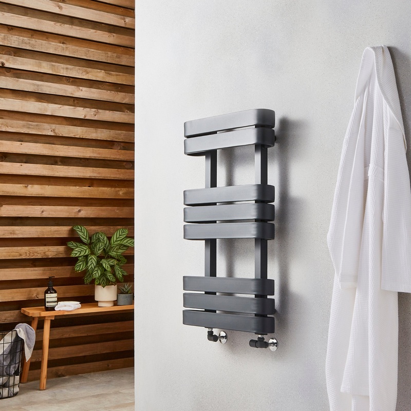 Kartell Tampa Matt Anthracite Designer Towel Rail 850mm x 500mm