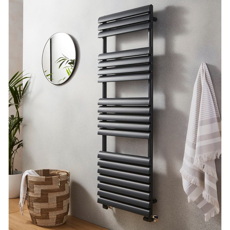 Kartell Venetian Straight Matt Anthracite Designer Towel Rail 850mm x 500mm