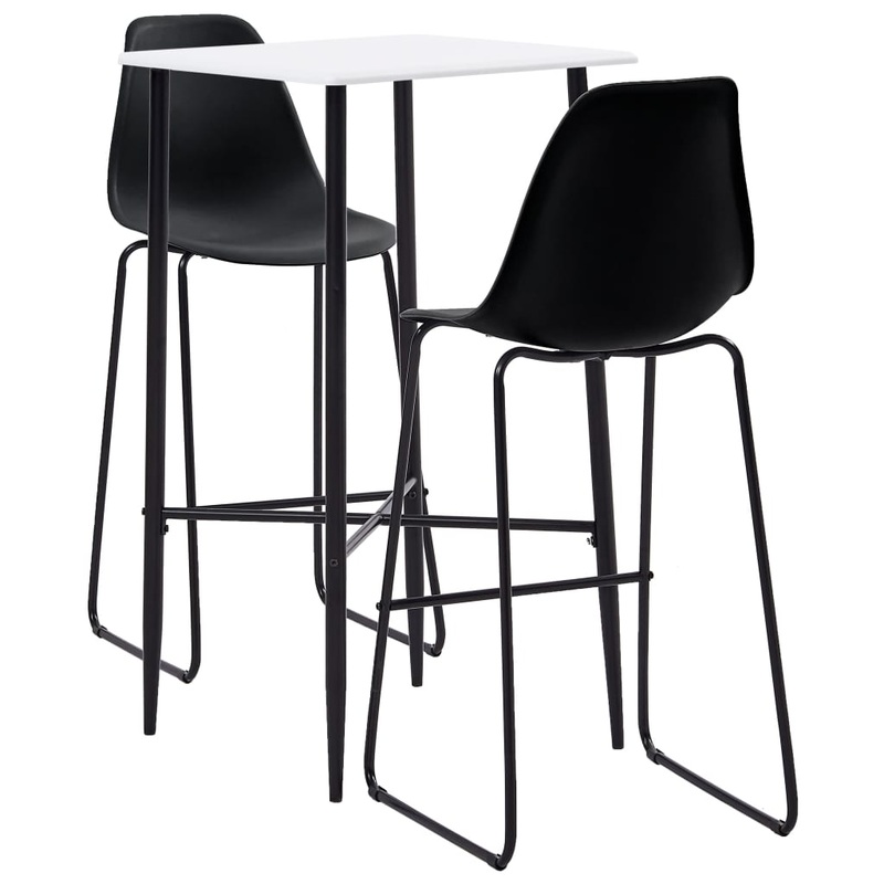Berkfield 3 Piece Bar Set Plastic Black