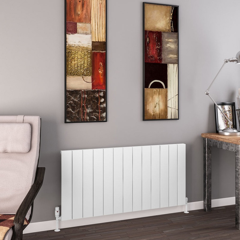 Eastbrook Charlton Matt White Horizontal Aluminium Radiator 600mm High x 1230mm Wide
