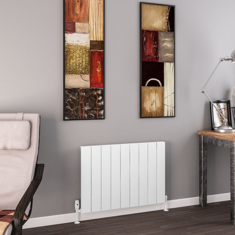 Eastbrook Charlton Matt White Horizontal Aluminium Radiator 600mm High x 850mm Wide