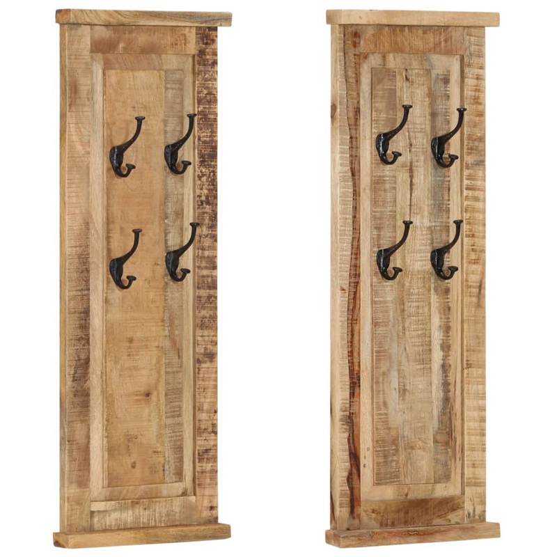 Berkfield Coat Racks 2 pcs Solid Wood Mango 38×100 cm