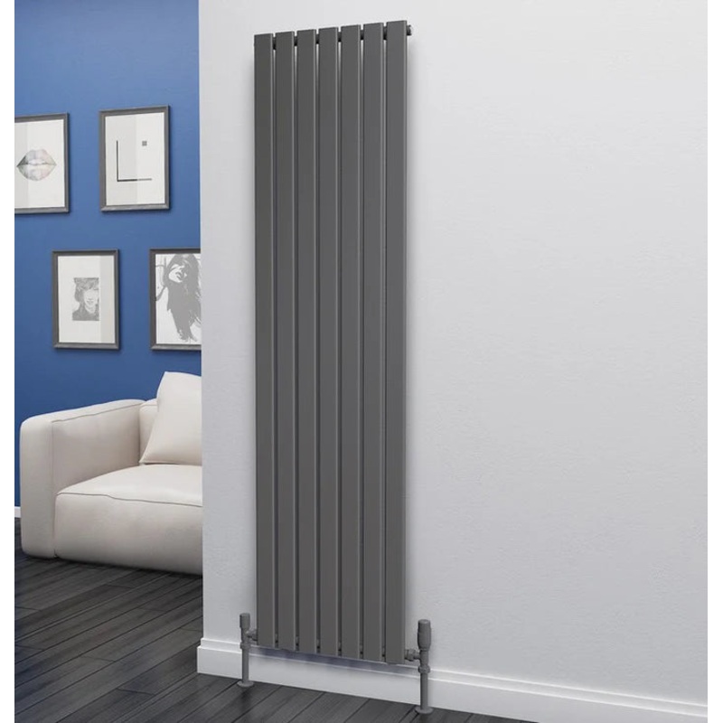 Eastgate Eben Steel Anthracite Single Panel Flat Tube Vertical Designer Radiators 1800×476
