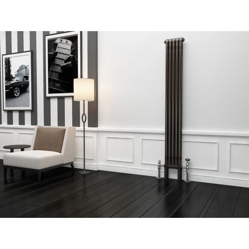 Eastgate Lazarus Raw Metal Lacquer Vertical 2 Column Radiators 1800mm x 294mm