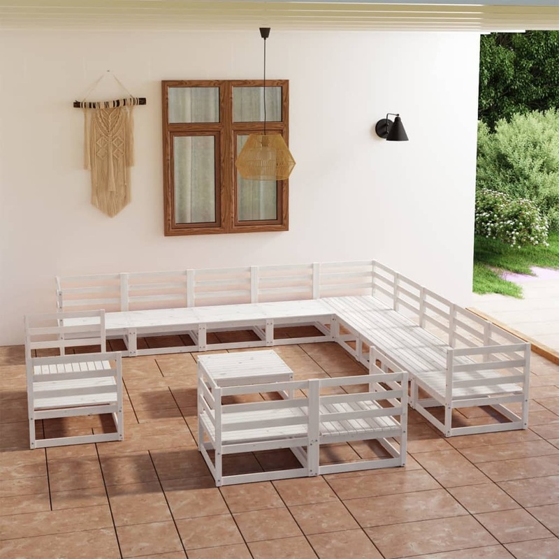 Berkfield 14 Piece Garden Lounge Set Solid Pinewood