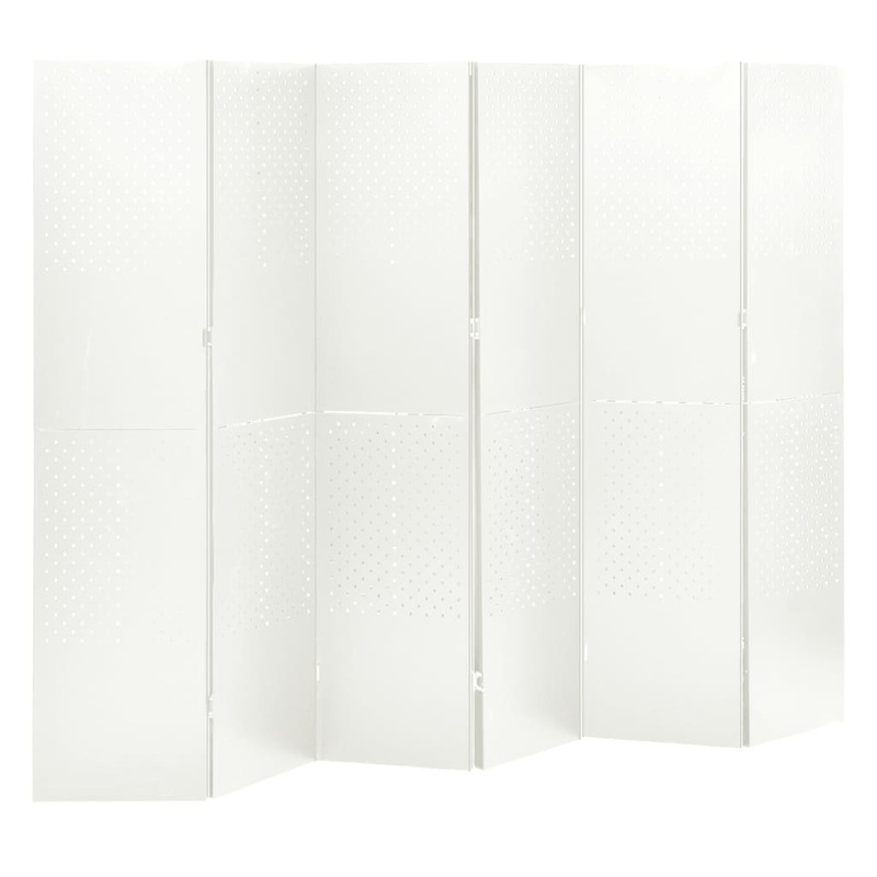 Berkfield 6-Panel Room Divider White 240×180 cm Steel