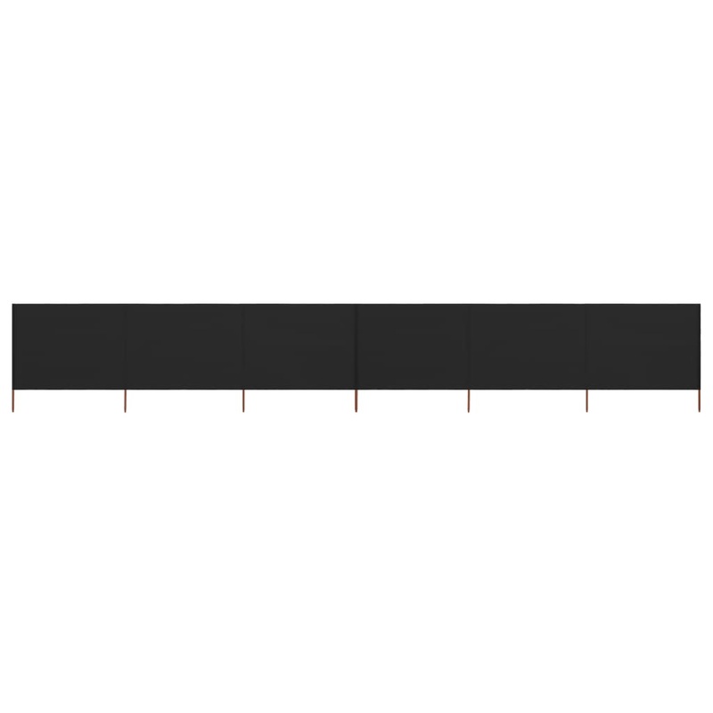 Berkfield 6-panel Wind Screen Fabric 800×120 cm Black
