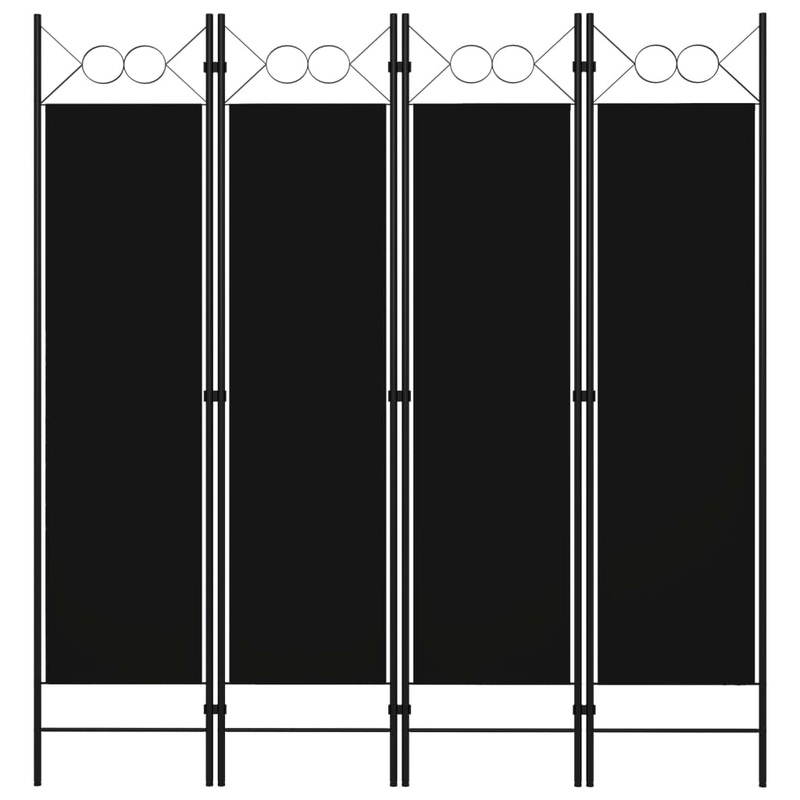 Berkfield 4-Panel Room Divider Black 160×180 cm