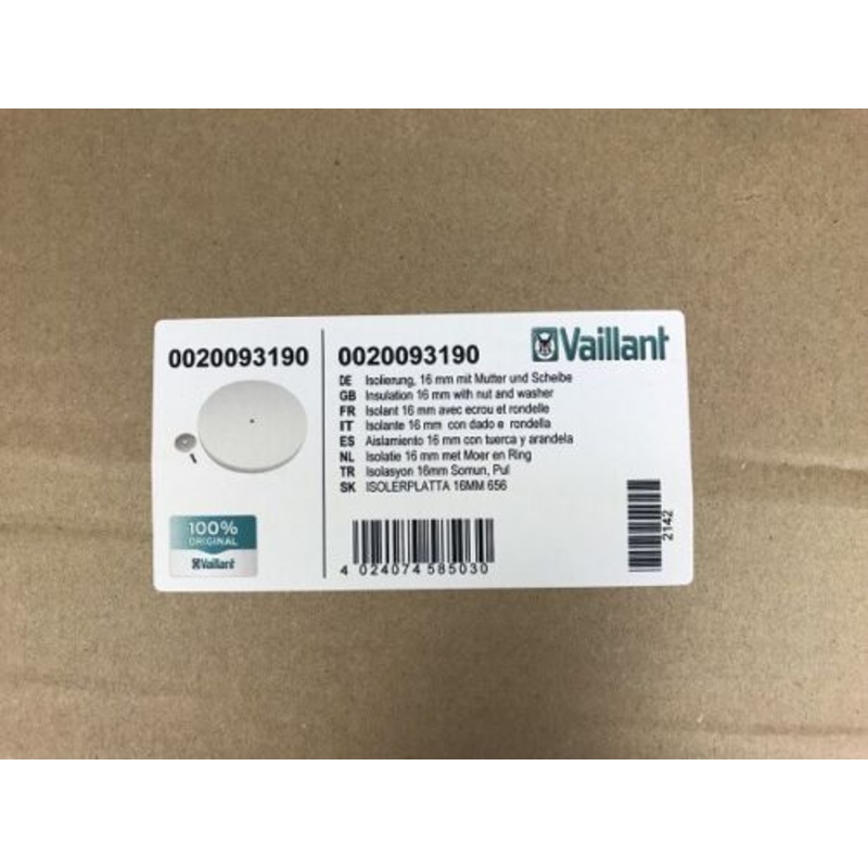 Vaillant insulation, 16mm M. NUT + WASHER, Vaillant-no 0020093190