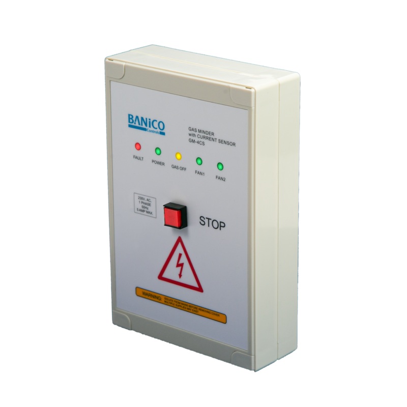 Banico GM-4CS gas minder with built in fan current sensor interlock systems