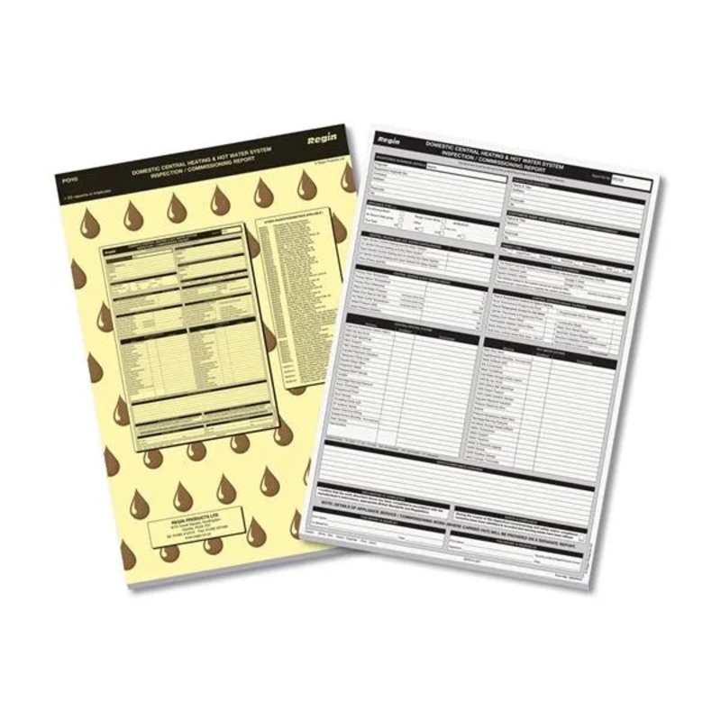 REGPO10 – Domestic Central Heating & Hot Water System Inspection/Commissioning Report Pad