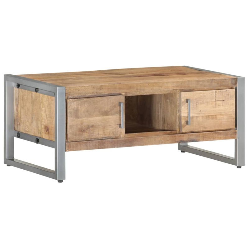 Berkfield Coffee Table 95x50x40 cm Rough Mango Wood