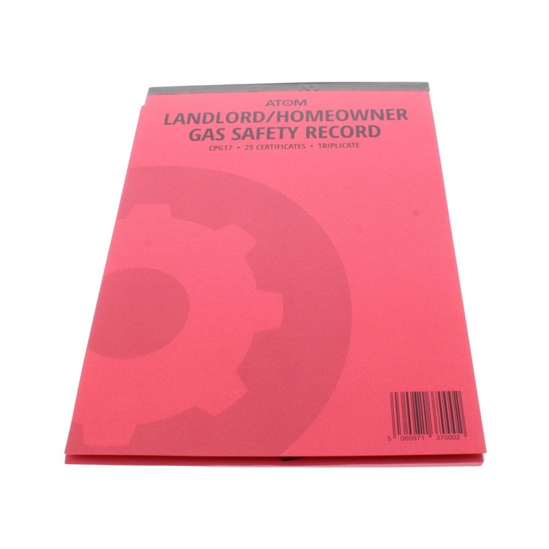 Atom AT-CPG17B-S-25 Gas Safety/Landlord Homeowner Record – Pack of 25