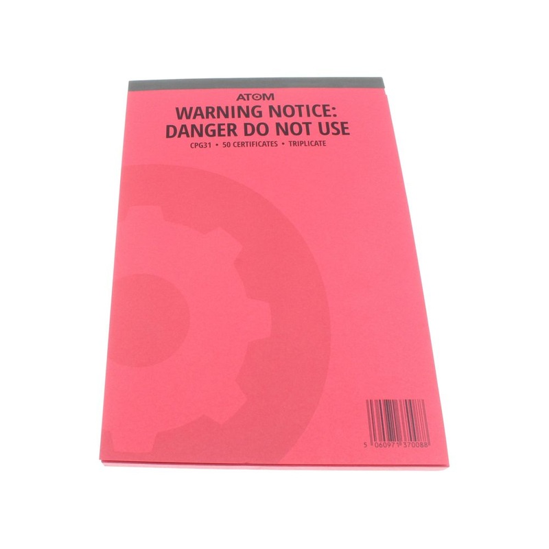 Atom AT-CPG31B-S-50 Warning/Danger Do Not Use Notice – Pack of 50